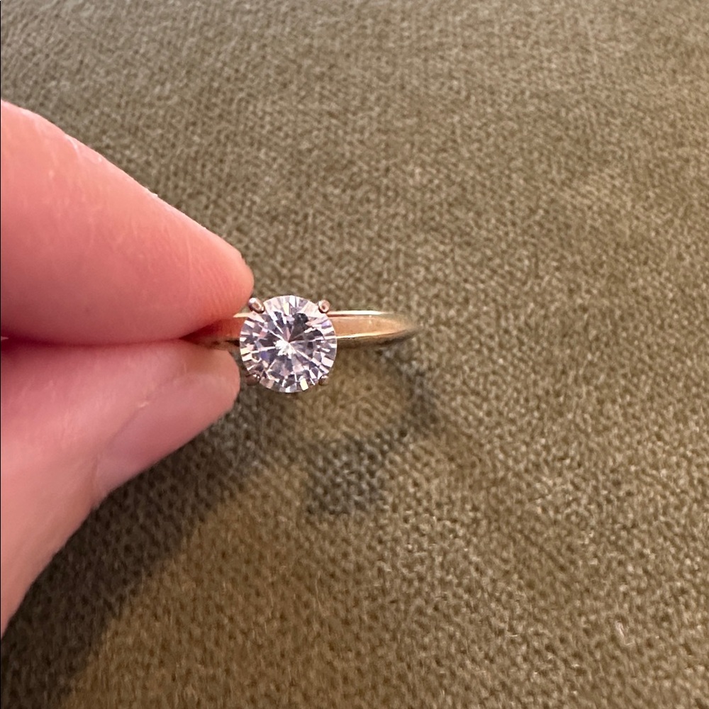 Faux Diamond Solitaire Ring